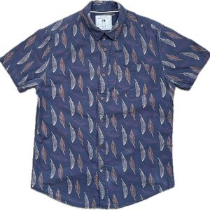 Cactus Menswear | Button Down Shirt | Feather Pattern | Size Men’s Medium